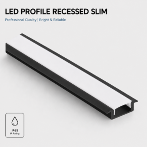 2m led profile black (surface)