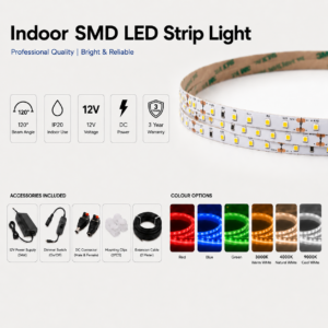 led smd strip light kit indoor under counters, shelving, displays