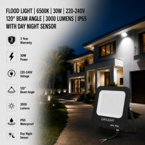 led flood light 30w prime day night range / 3000 lumens / area 100 m² / 6000k daylight / 120° angle