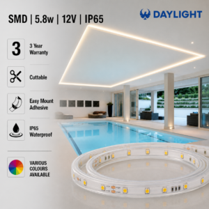 led strip lights / smd / 12v / 5.8w/m / 3000k / 4000k / 6000k / red / blue / green / ip65 / 3 year warranty
