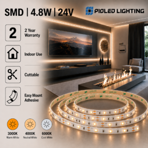 4.8w 24v ip20 strip light (8mm)